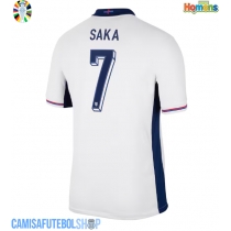 Camisa de time de futebol Inglaterra Bukayo Saka #7 Replicas 1º Equipamento Europeu 2024 Manga Curta